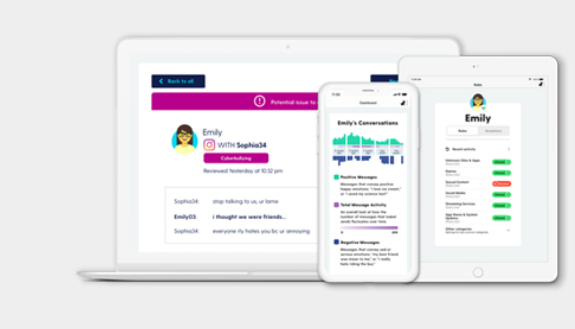 Sample of Bark security app