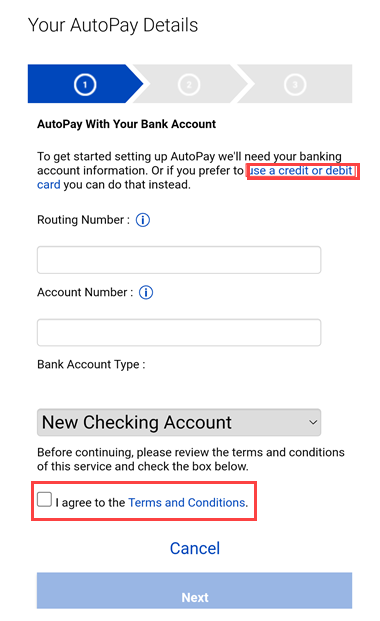 app screenshot AutoPay Details