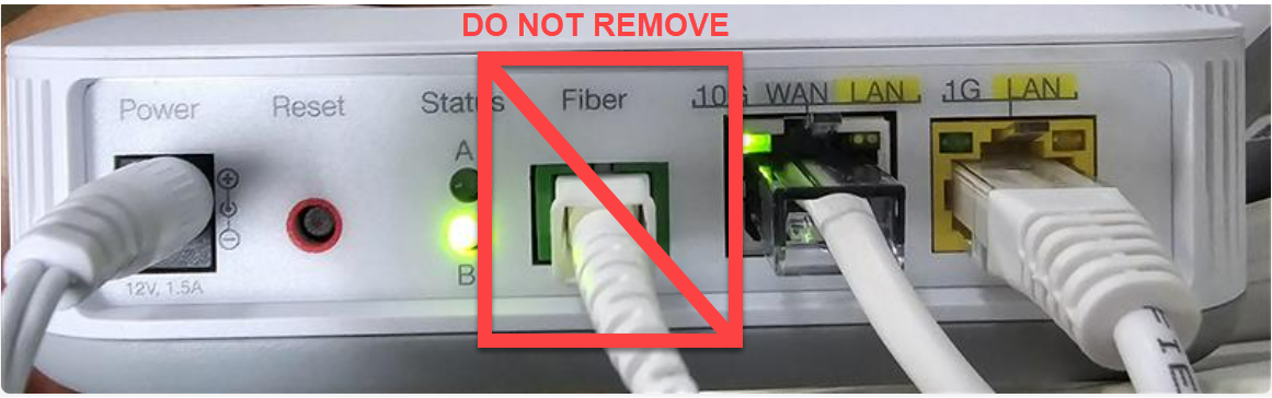 do not remove the fiber cord from the bottom of the SmartNID