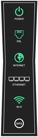 illustration of a modem with the WiFi light