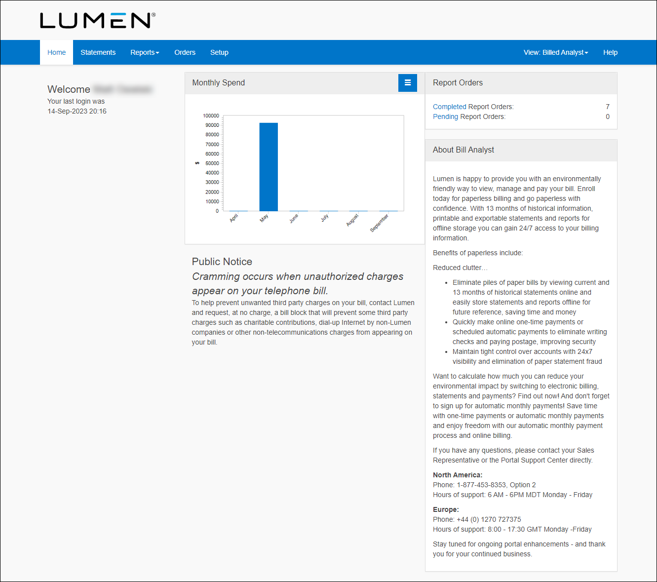 Bill Analyst dashboard