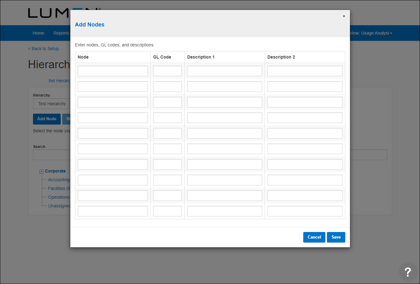 Add Node (Hierarchies showing Tree Builder tab)