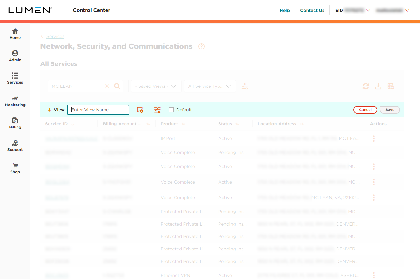 Network, Security, and Communications (Save As View)