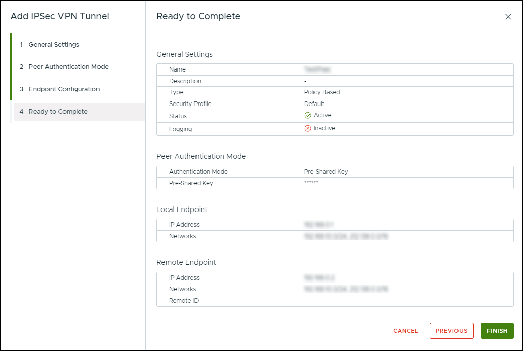 Add IPSec VPN Tunnel window