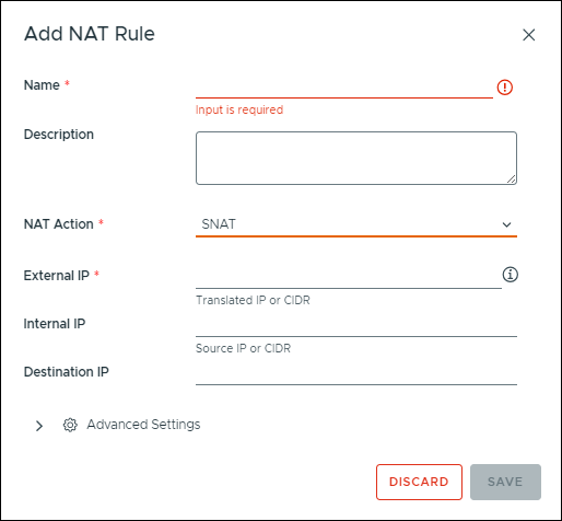 Add NAT Rule window