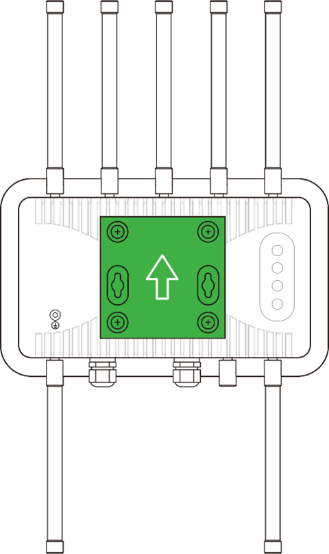 InHand ODU 5g wireless router (showing mounting plate)