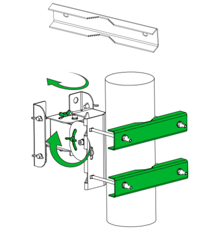 InHand ODU 5g wireless router (showing pole-mounted base)