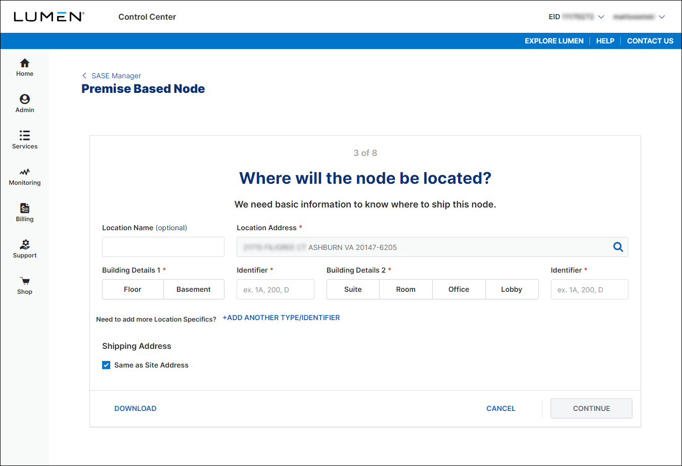 Premise Based Node (showing location information)