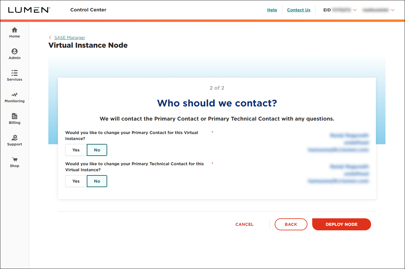 Virtual Instance Node (showing node contacts)