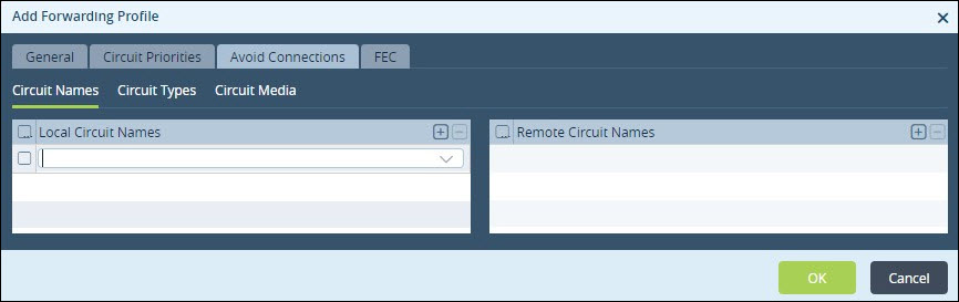 voice traffic use case add forwarding profile avoid connections tab