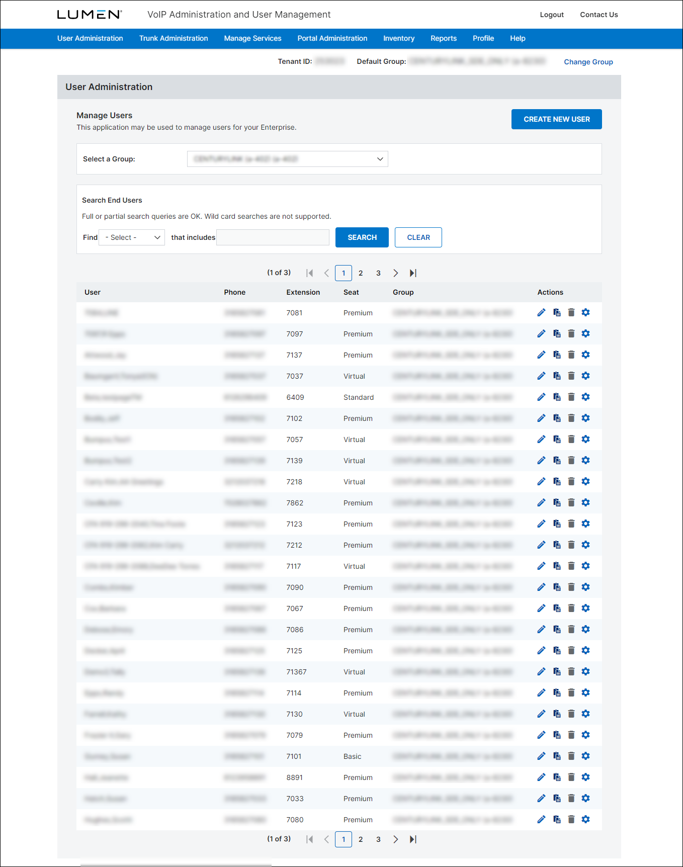 User Administration > Manage Users