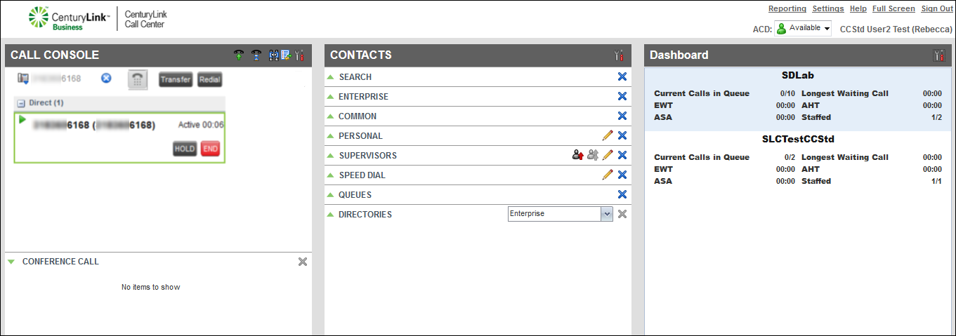 voip contact center call console hold button