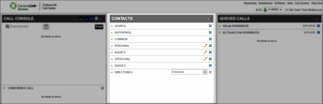 queued calls pane