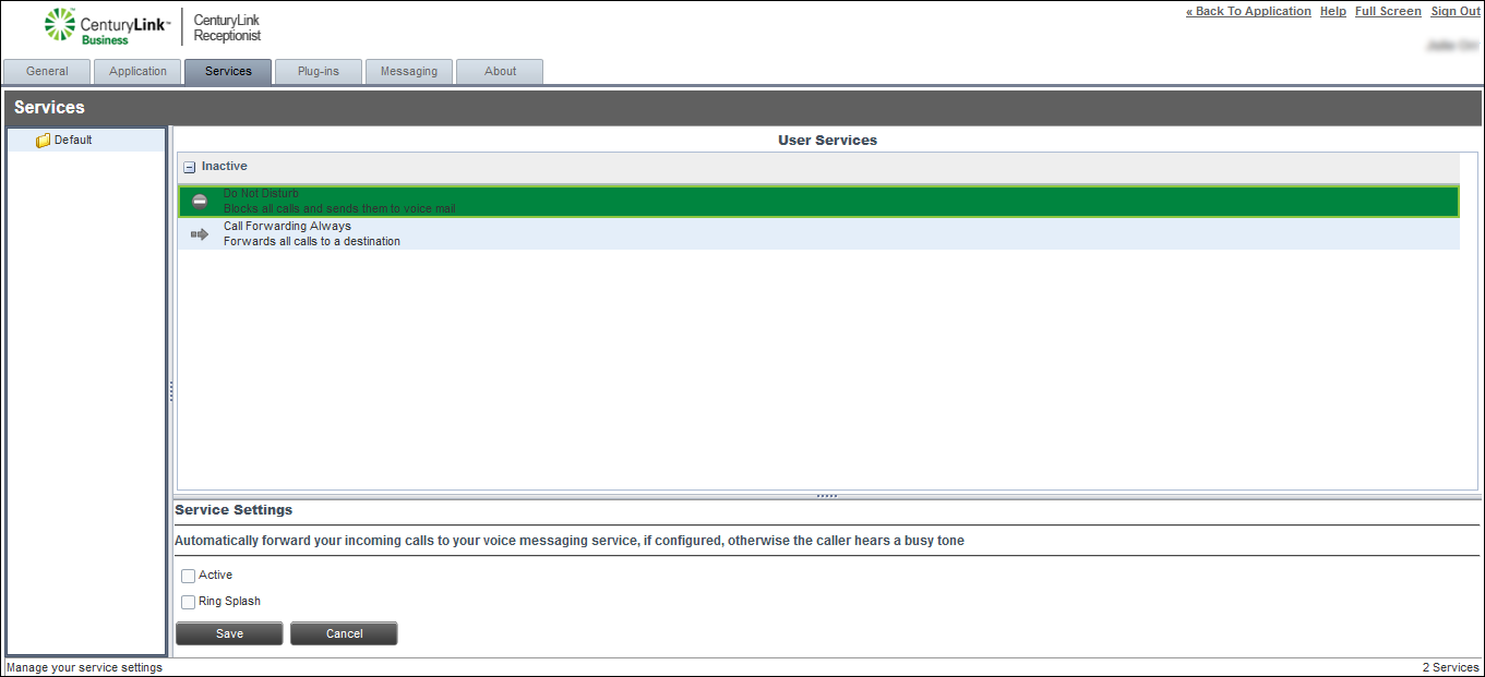 voip receptionist console settings services setting do not disturb